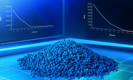 Resin pellets with drying curves